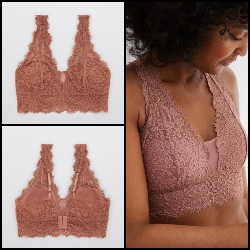 Aerie Lace Bralette in pink